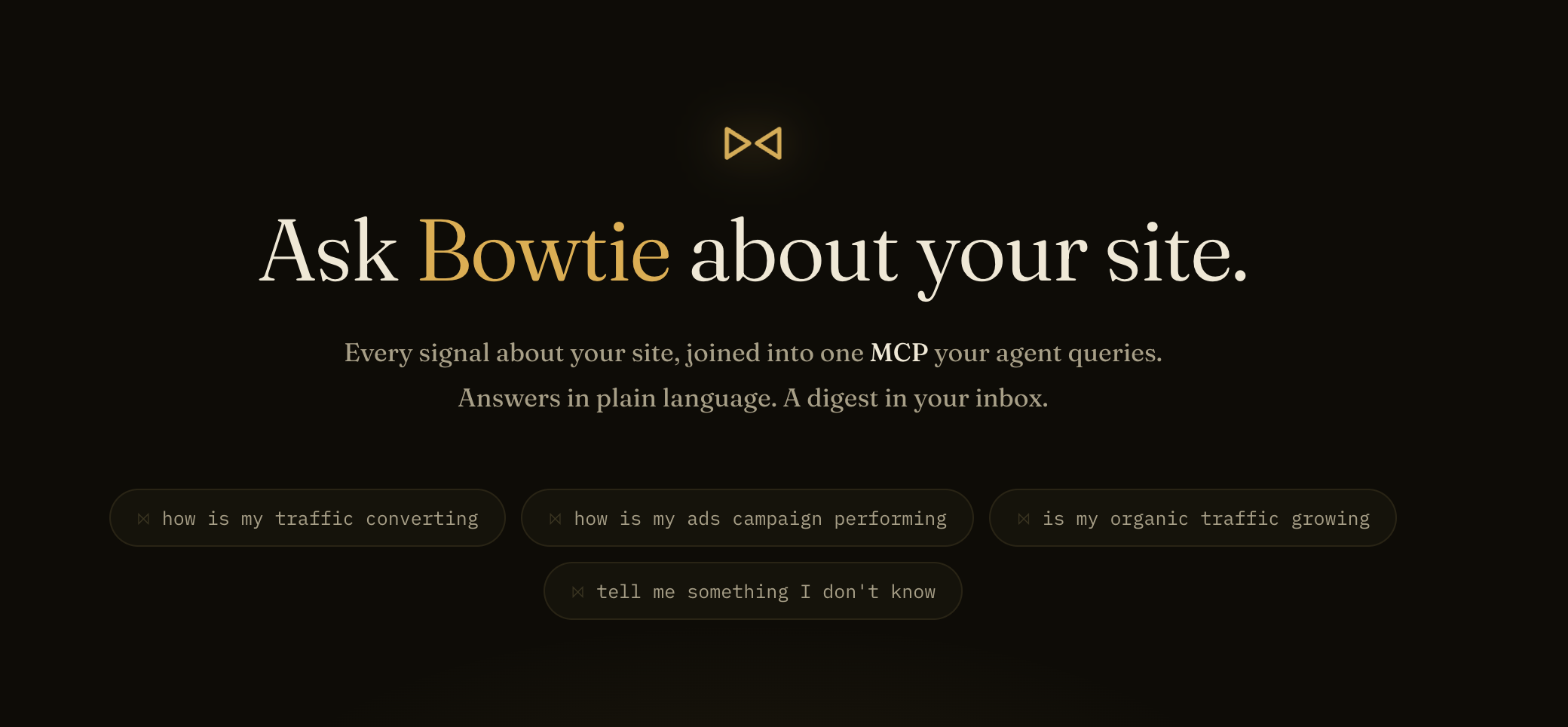 askbowtie: все сигналы о сайте сведены в один MCP, которому агент задаёт вопросы на обычном языке