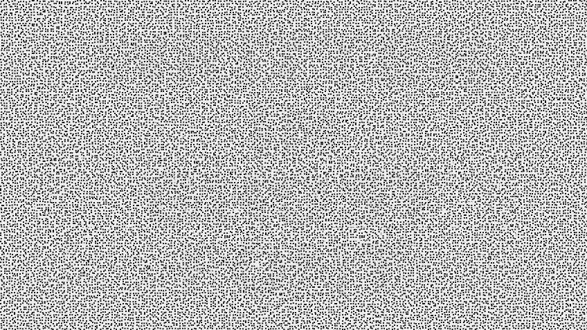 Один кадр Ghost Font: для человека в движении складывается надпись, для ИИ — просто поле случайных точек