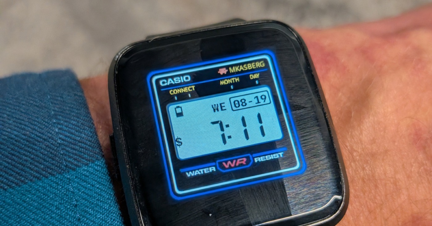 Готовый циферблат в стиле Casio на часах PineTime — блог Майка Кэсберга