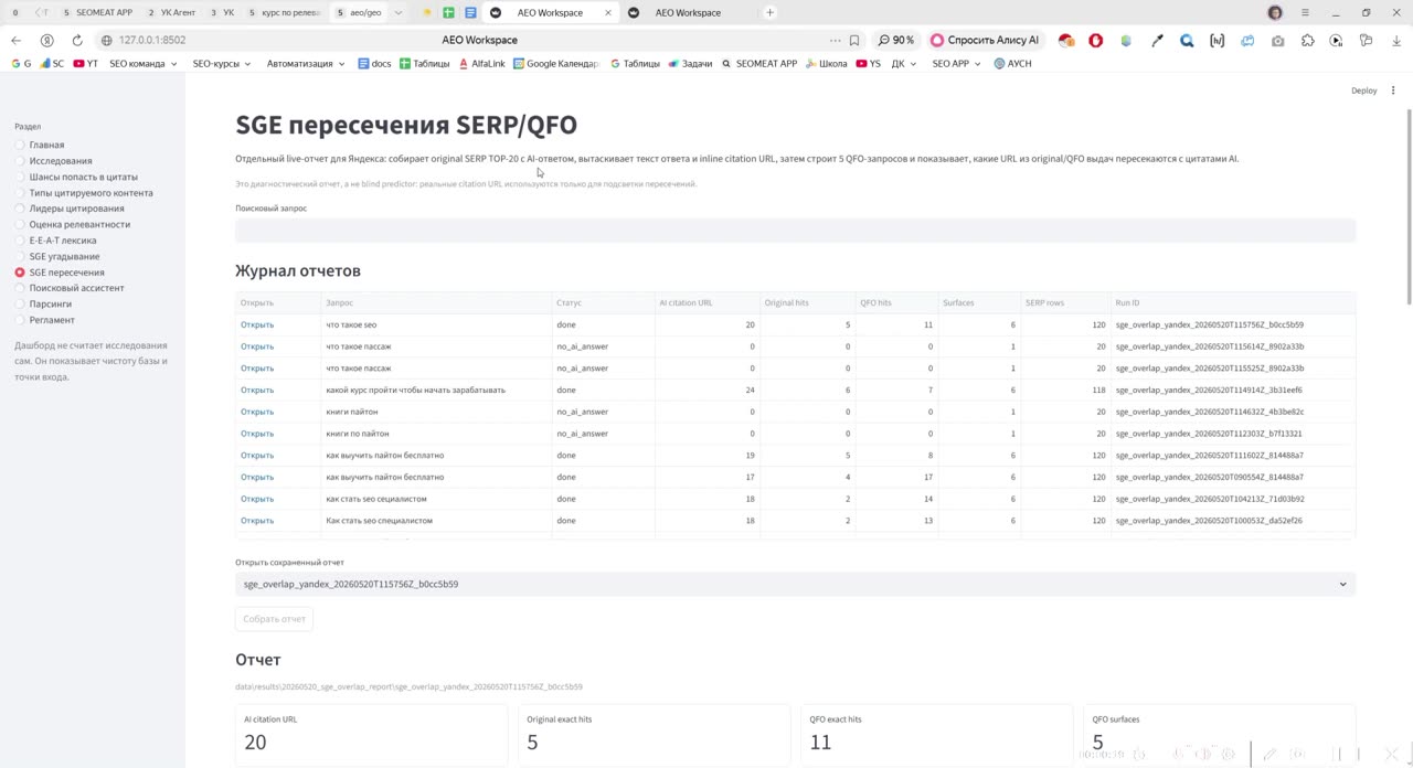 Разбор двух AI-ответов Яндекса: как по списку цитируемых URL увидеть логику query fan-out