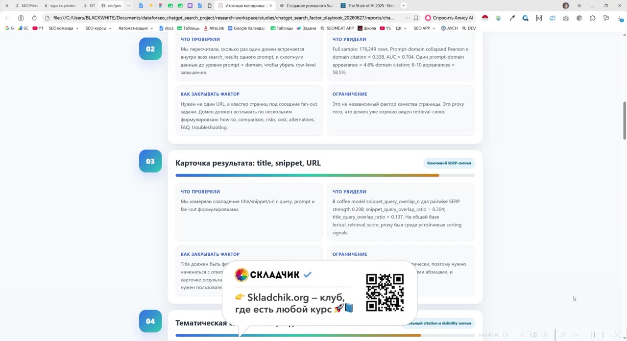 Релевантность Title, h1 и сниппета как базовый фактор цитирования в AI-поиске