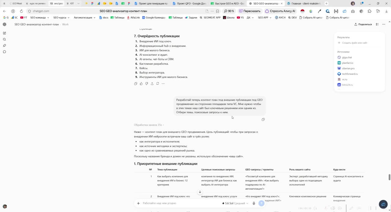 Кластеризация AI-семантики в темы для GEO-продвижения: контент-план под внешние размещения