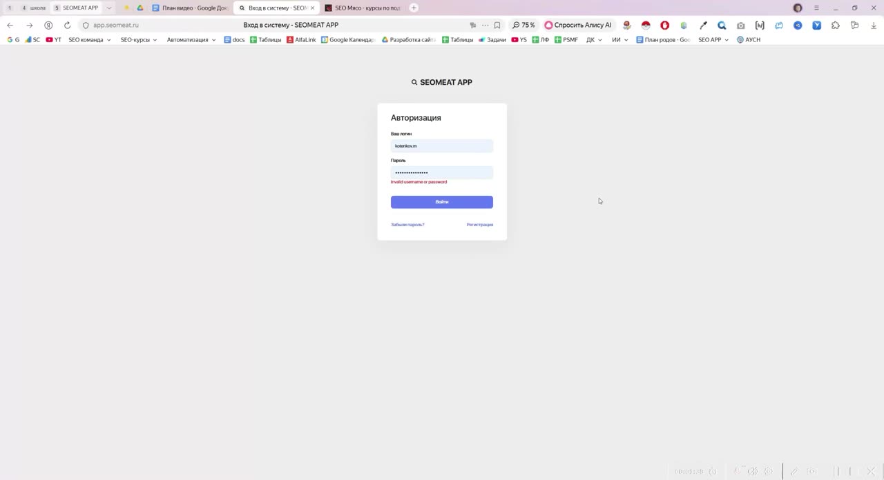 Регистрация в SEOMEAT APP и первый проект: настройки, стоп-сайты и стоп-слова