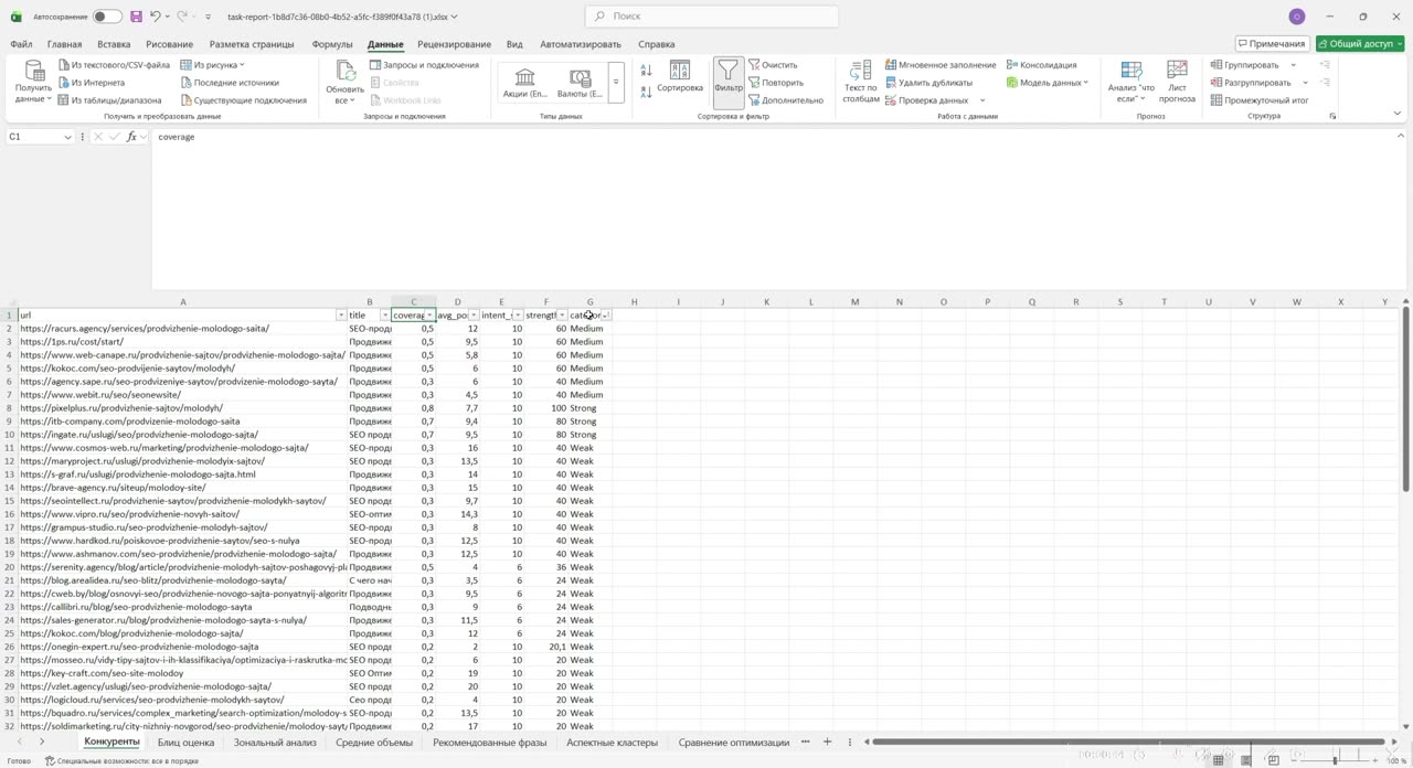 Два формата выгрузки отчётов: полный Excel по задаче и массовая выгрузка по порогу важности