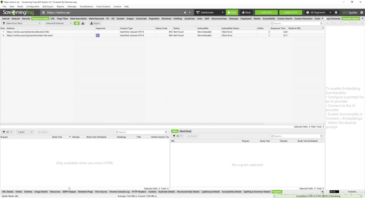 Три типа выгрузок в Screaming Frog: Export, Bulk Export и Reports